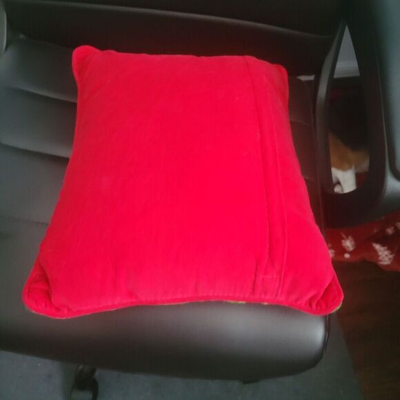 Christmas Holiday Needlepoint pillow red santa snowman candy cane present happy - Picture 9 of 12